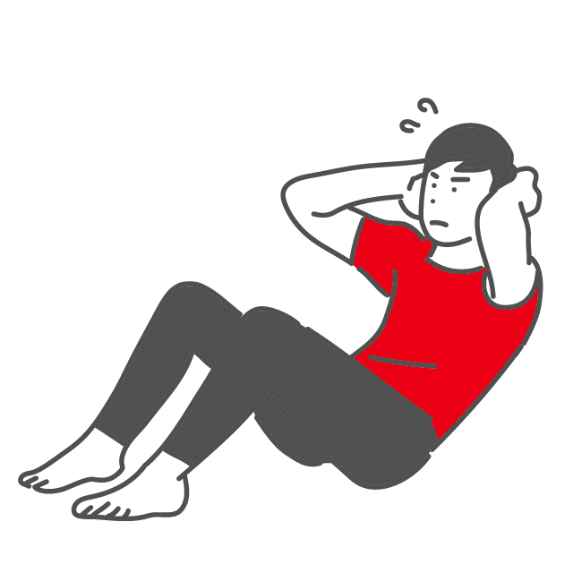 腹筋をしている男性のイラスト