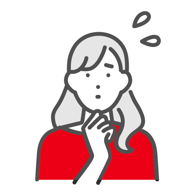 悩んでいる女性のイラスト