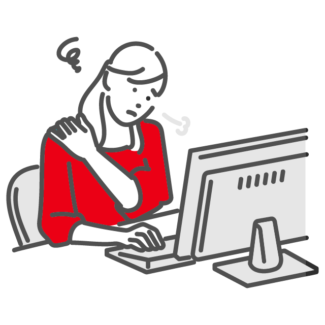 肩こりがつらい女性のイラスト